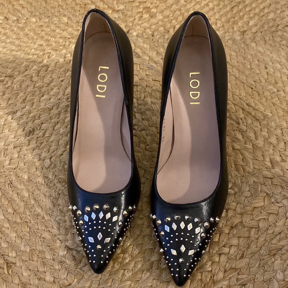 Lodi Studded Leather Heels